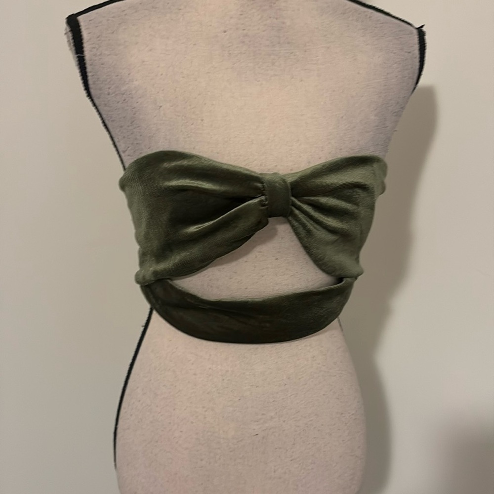 NWT pretty garbage $48 strapless crop top small 1482